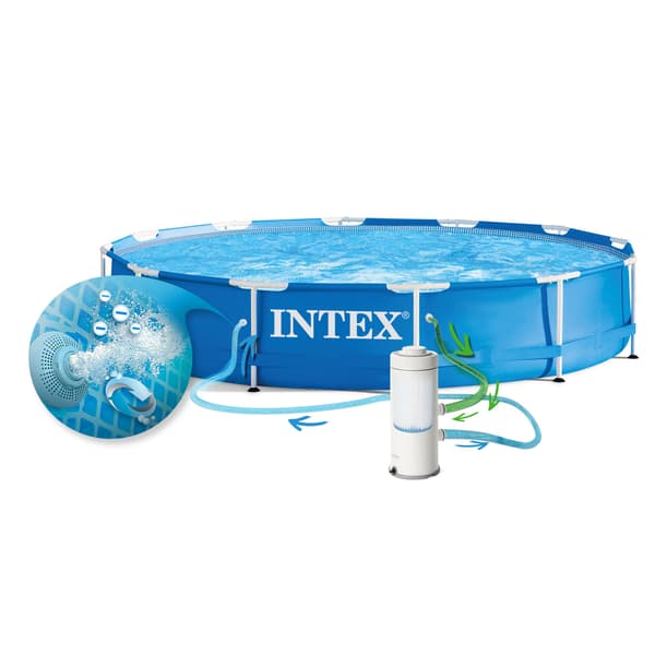 Trädgårdspool med ram 366 x 76 cm 10 i 1 INTEX 28212