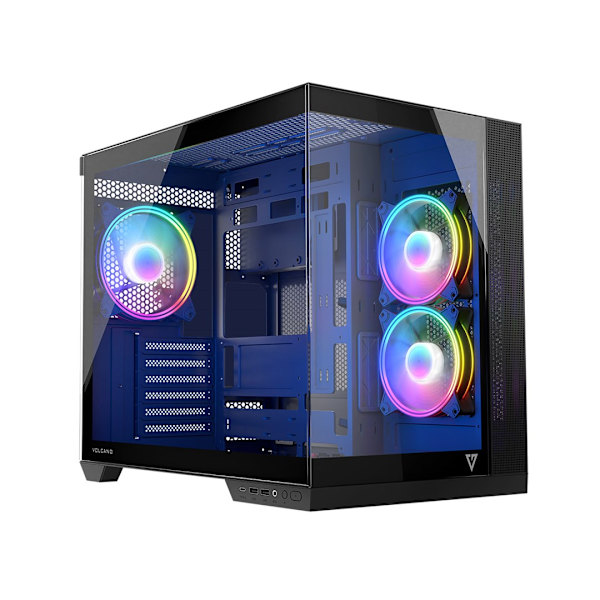MODECOM OBUDOWA VOLCANO PANORAMA ARGB 3F MIDI BLK