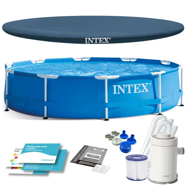 Trädgårdspool med ram 305 x 76 cm 10 i 1 INTEX 28202