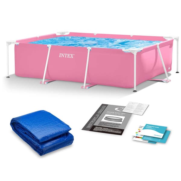 Trädgårdspool med ram 220 x 150 x 60 cm 2 i 1 INTEX 28266