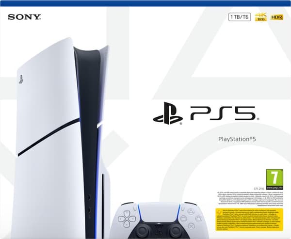 SONY PLAYSTATION 5 Slim 1TB E-chassikonsol vit och svart