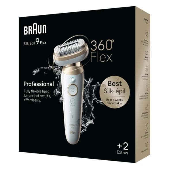 BRAUN Silk Epil 9 Flex 9-011 3D Epilator Vit och Guld