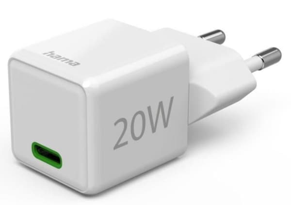 HAMA Supermini Power Delivery (PD)/Qualcomm 2.0/3.0 20W Väggladdare Vit