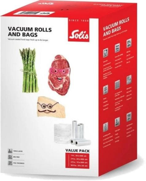 SOLIS Value Pack vakuumrullar och påsar för vakuumförslutare