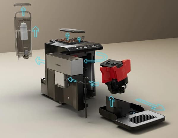 SIEMENS TP516RX3 EQ500 Espressomaskin Silver-Svart