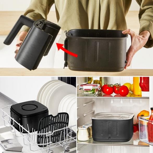Låg fetthalt Airfryer TEFAL EY5568E0 Easy Fry Silence Svart