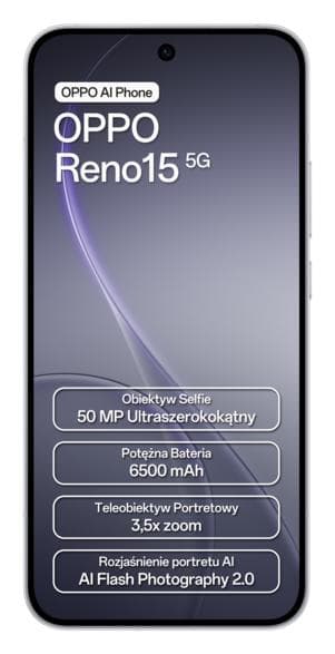 OPPO Reno 15 5G Smartphone 8GB/512GB Vit
