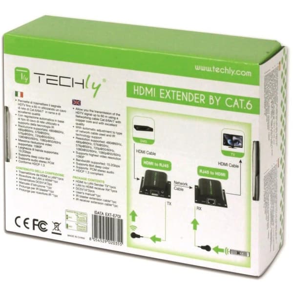 TECHLY EXTENDER HDMI HD 3D 60M PO RJ45 PILOT IR