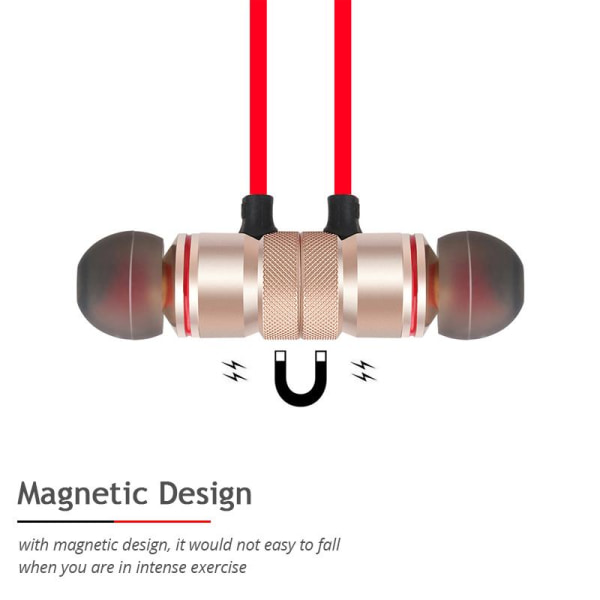 X6 Magnetiska Vattentät Bluetooth Sporthörlurar med mikrofon Röd