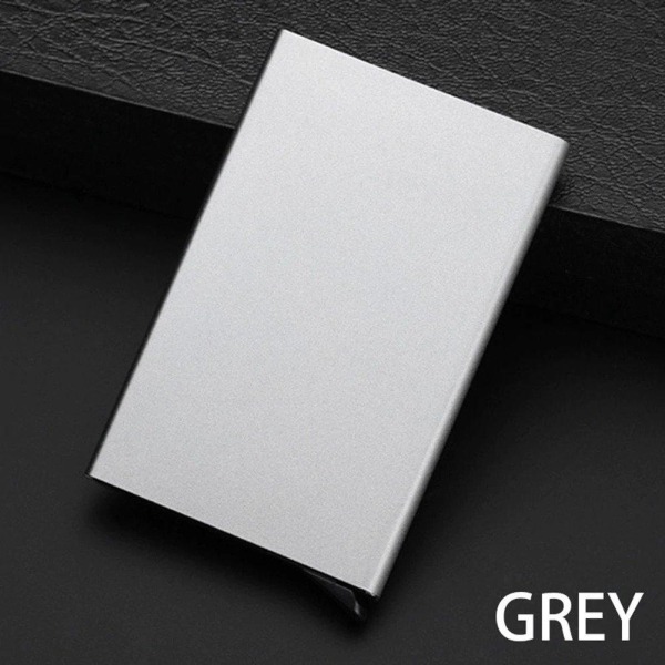 Korthållare med RFID skydd Aluminiumfacken 6 Färger grå