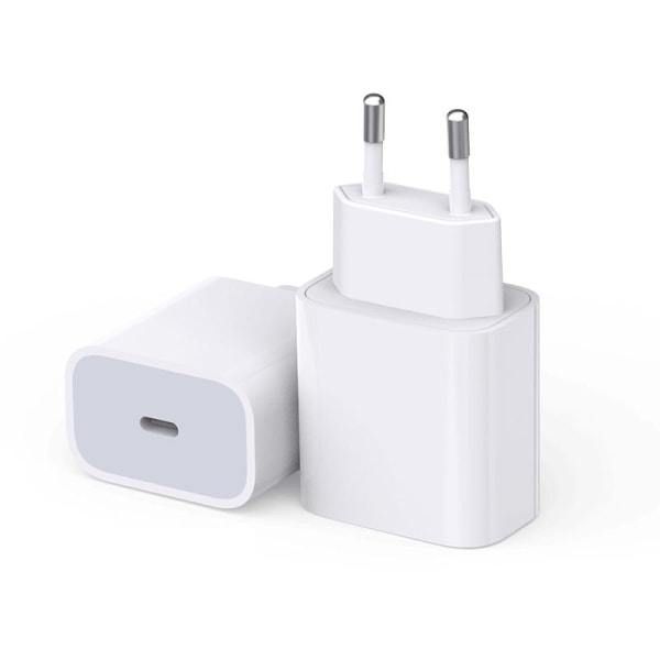 iPhone laddare för Apple 11/12/13 USB-C strömadapter 20W PD Vit Vit