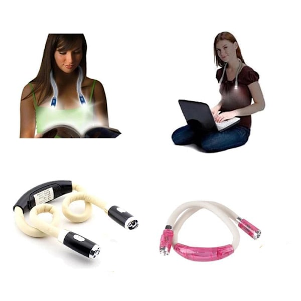 Bokljus Flexibel Handsfree Led Neck Light Läslampa Nattljus Svart
