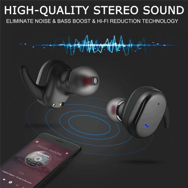 Y30 TWS hörlurar för iOS & Android med Bluetooth 5.0 Svart