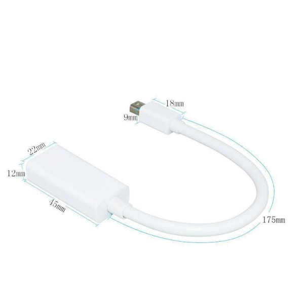 Macbook Thunderbolt Displayport-HDMI-sovitin Valkoinen White