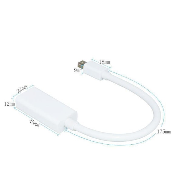 Macbook Thunderbolt Displayport-HDMI-sovitin Valkoinen White