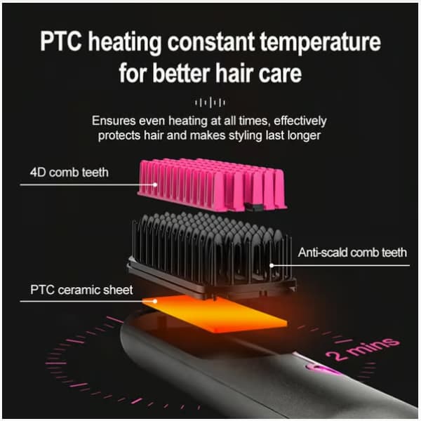 Trådløst glatte- og krøllejern – Let og praktisk – Lang batteritid – 2-i-1-design