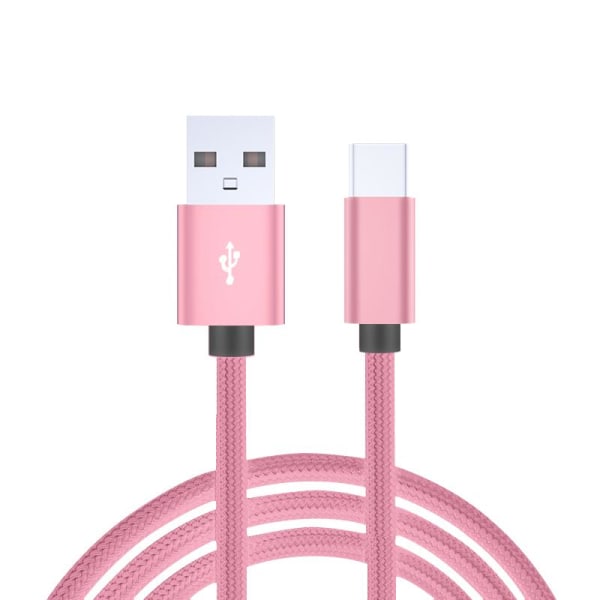 2-Pack USB-C 5A Laddkabel 2M Fast Charging Extra Lång Rosa