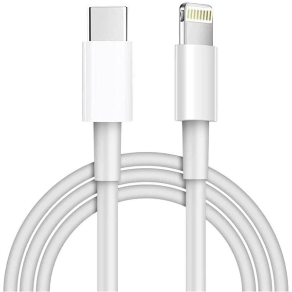 Oplader til iPhone USB-C Hurtigoplader Kabelledning White