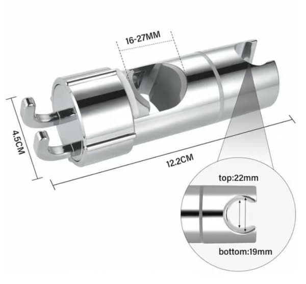Duschhållare – 16–27 mm med justerbar diameter – krom