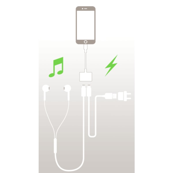 2 in 1 iPhone 7/8/X Dual Lightning Adapter / Splitter Vit