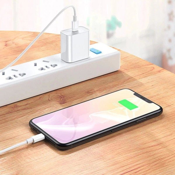 iPhone laddare för Apple 11/12/13 USB-C strömadapter 20WPD+Kabel Vit