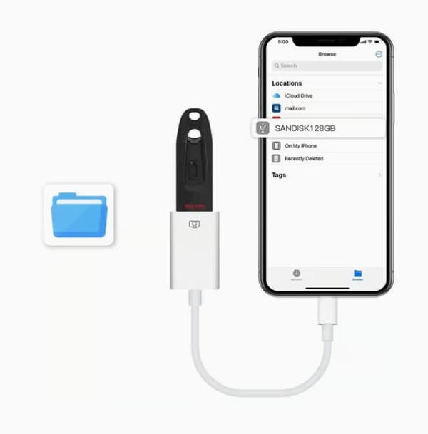 Lightning-til-USB-adapter – Kompatibel med iPhone/iPad – OTG