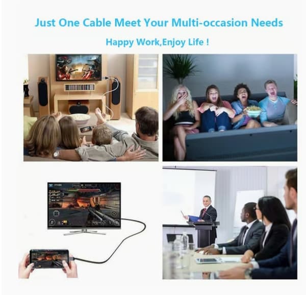 USB-C–HDMI-kaapeli 4K – 2 metriä