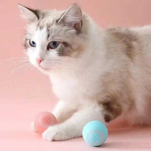 Cat Toy - Aktivering av rörlig boll / Boltrörelser för katt Blue