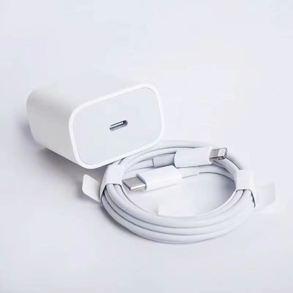 20W Snabbladdare för iPhone 11/12/13 strömadapter USB-C Vit