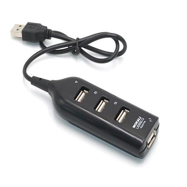 4 Portar USB 2.0 Hubb Svart Black 1 Pcs