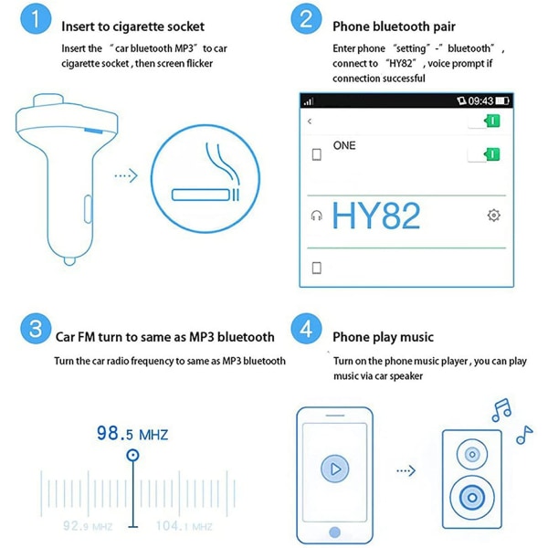 FM-lähetin X8 Bluetoothilla ja handsfreellä Black