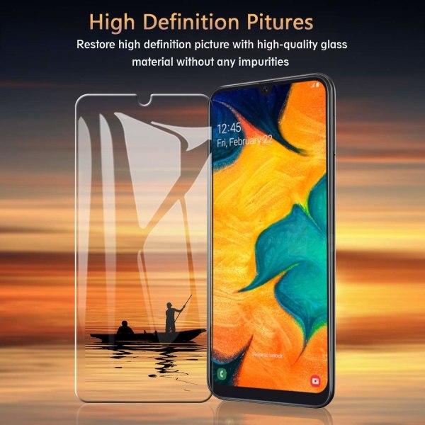 2 Pack Samsung Galaxy A50 3D Härdat glas Skärmskydd HD Transparent