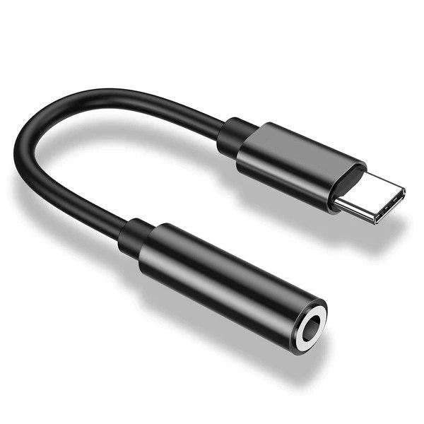 USB-C til 3,5 mm adapter til Samsung S20 S21 S22 Black