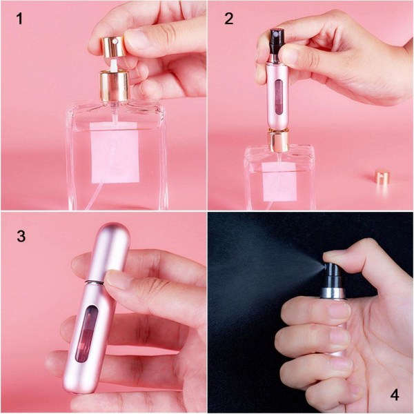 2-Pack Refill parfymflaska påfyllning spray 6ml Svart