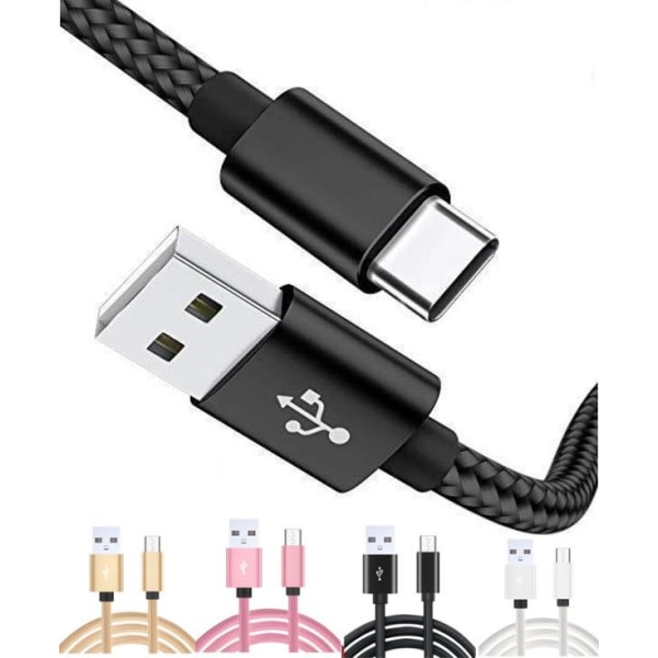 3m Hög kvalitets USB-C SnabbladdningsKabel laddare Type-C Rosa