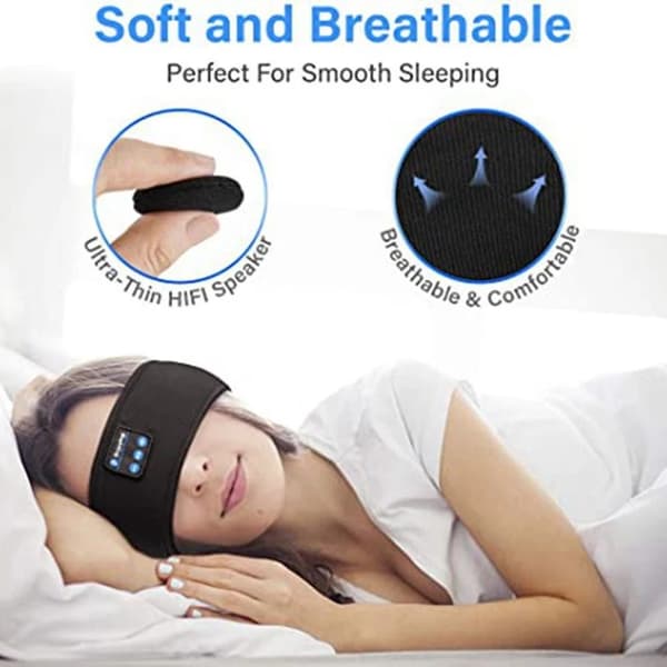Sovhörlurar – Pannband & Ögonmask med Bluetooth