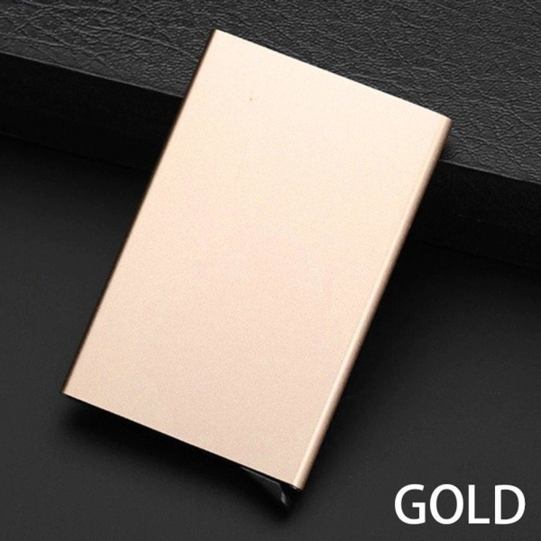 Korthållare med RFID skydd Aluminiumfacken 8 Färger Rosa guld