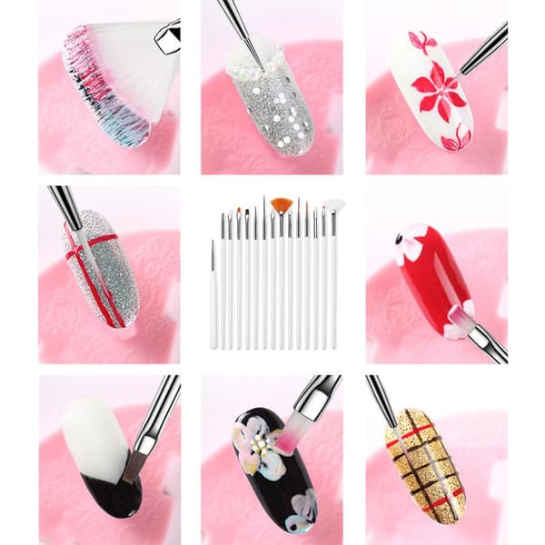 15 sæt Nail Art-designværktøjer til maleri Tegnelak White 15 Set