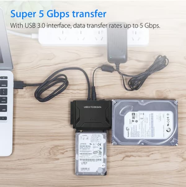 USB IDE-adapter – USB 3.0 till SATA/IDE för hårddisk – Kombinationsadapter