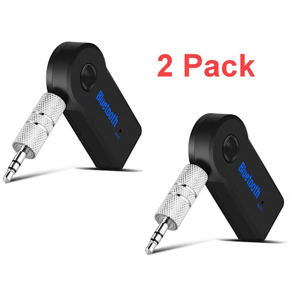 2 Pack Bluetooth Sändare / Musikmottagare med Aux till Bilen Svart