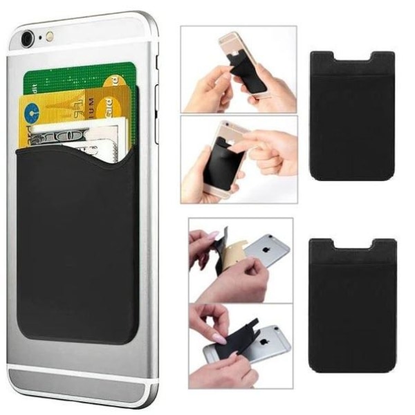 2-pakkainen Mobiilikorttiteline / lompakko itseliimautuvalla Universalilla Black