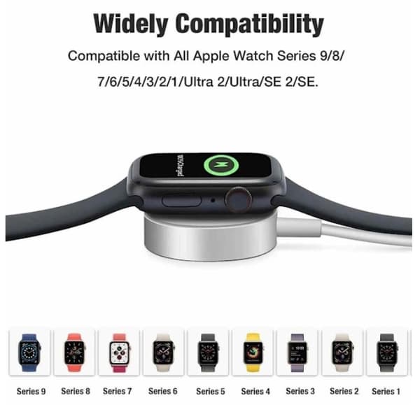 Laddkabel USB-C för-Apple-watch / iWatch 2.5W 1m vit White