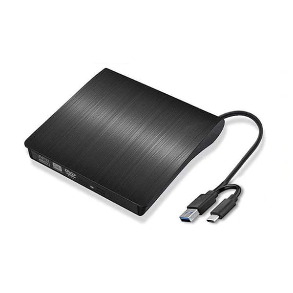Eksternt USB-drev til DVD/CD – Slankt eksternt optisk drev med USB-C- og USB-A-tilslutning