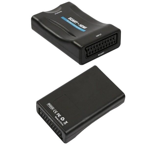 SCART till HDMI-adapter 1080P HD Video Audio Upscale Converter Black