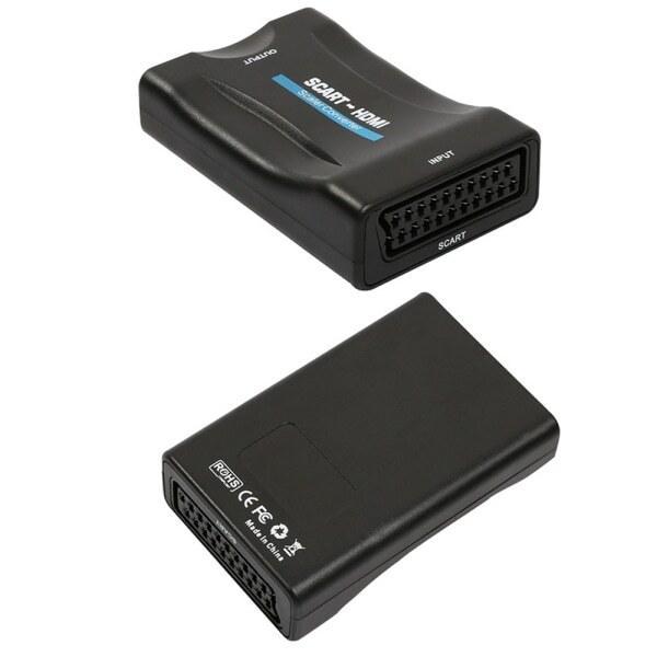 SCART till HDMI-adapter 1080P HD Video Audio Upscale Converter Svart
