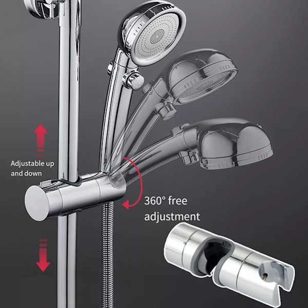 Handduschhållare för duschstång, passar diameter 18–25 mm, silverfärgad ABS Silver