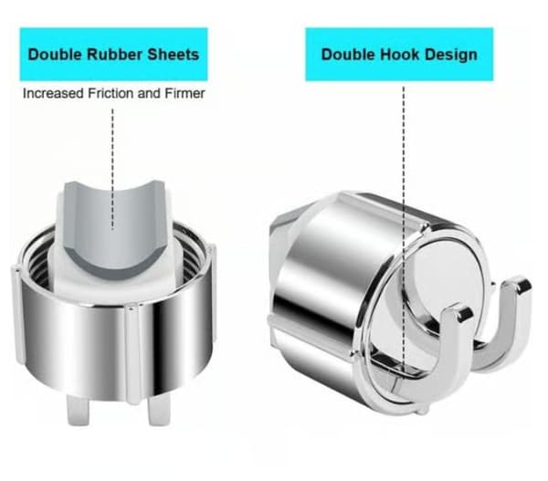 Duschhållare – 16–27 mm med justerbar diameter – krom