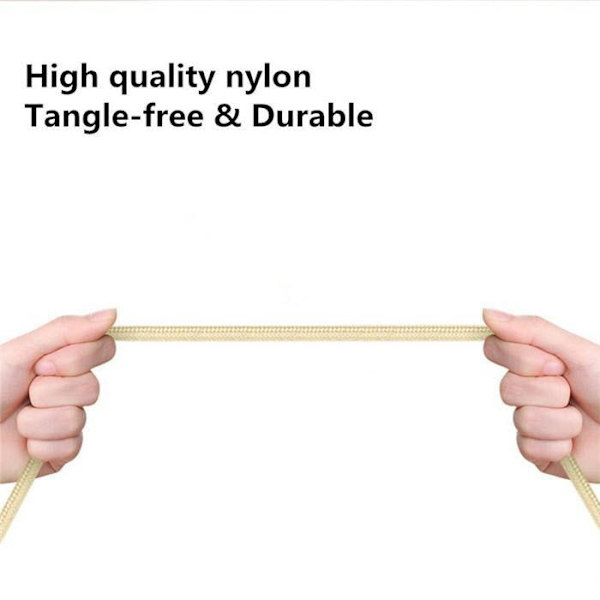 2st 3m Hög kvalitet USB-C snabbladdning laddare kabel Type-C Vit