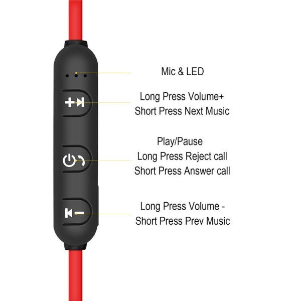 X6 Magnetiska Vattentät Bluetooth Sporthörlurar med mikrofon Svart