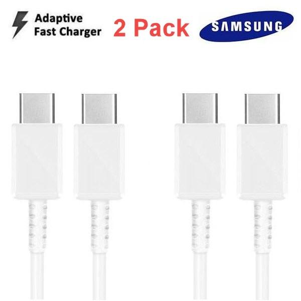 2 pakke 1m til Samsung S22/S21/S20 USB-C til USB-C-kabel EP-DG975 White